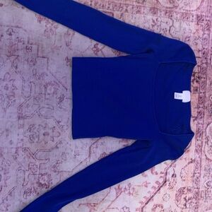 H&M Crop Tops | Long Sleeve Scoop Neck Ribbed Top